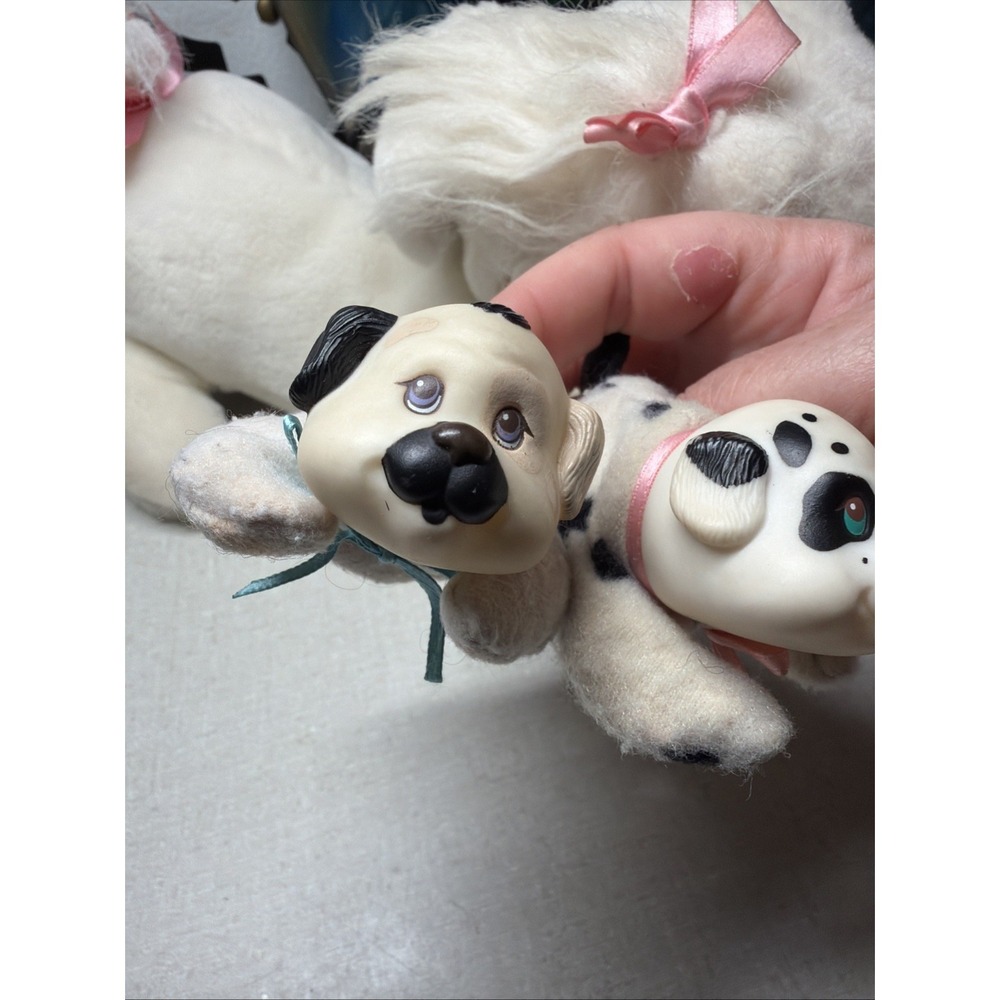 Rare Vintage 1991 Hasbro Puppy Surprise White Plush Mom Dog & 2 Puppies Toy Set - Picture 5 of 12